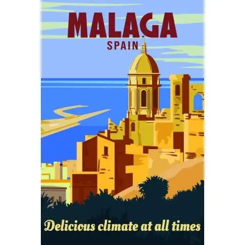 La Malagueta Malaga (1) - Vintage Travel Poster – BLN PRINT
