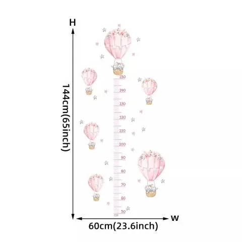 Stickers Muraux Animaux Ballons Montgolfière Nuage Éléphant - Décoration Chambre Enfant Bébé
