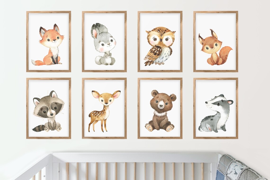 Affiches - Animaux de la forêt / Lot de 8