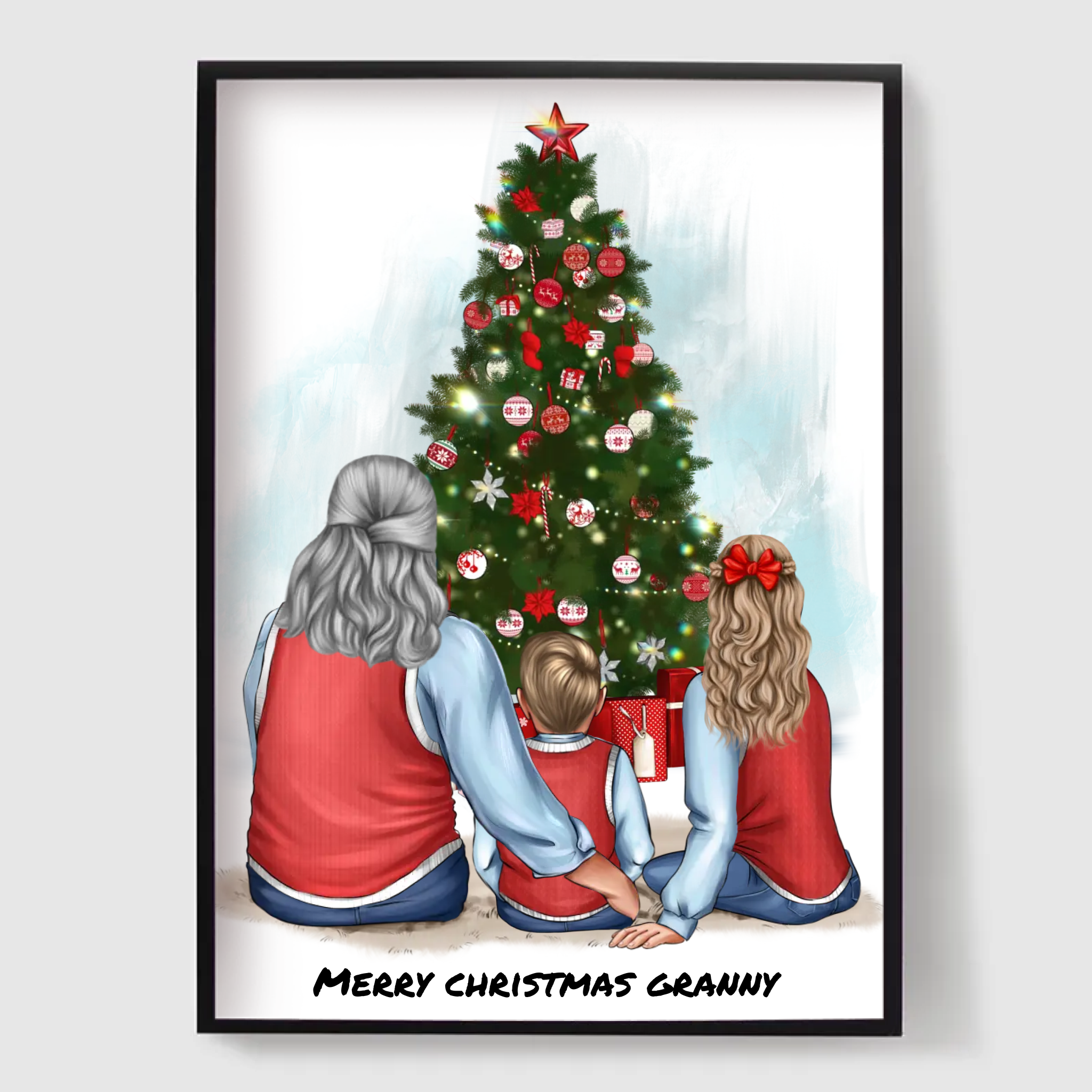 Affiche personnalisée - Scène de Noël en famille