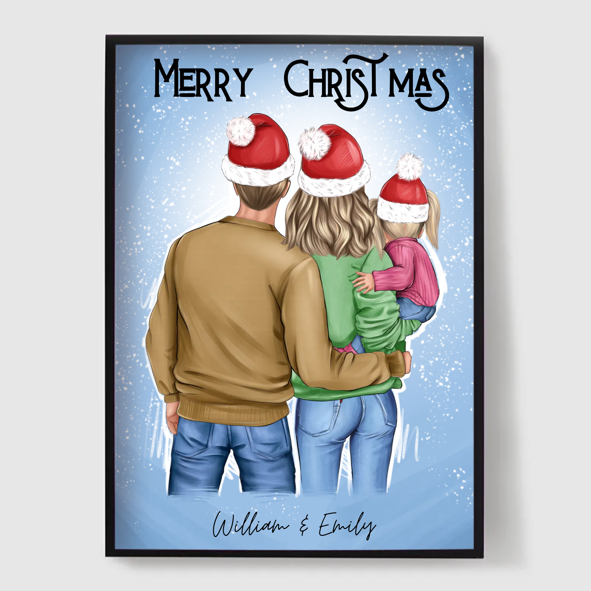 Affiche Personnalisée - Famille de Noël