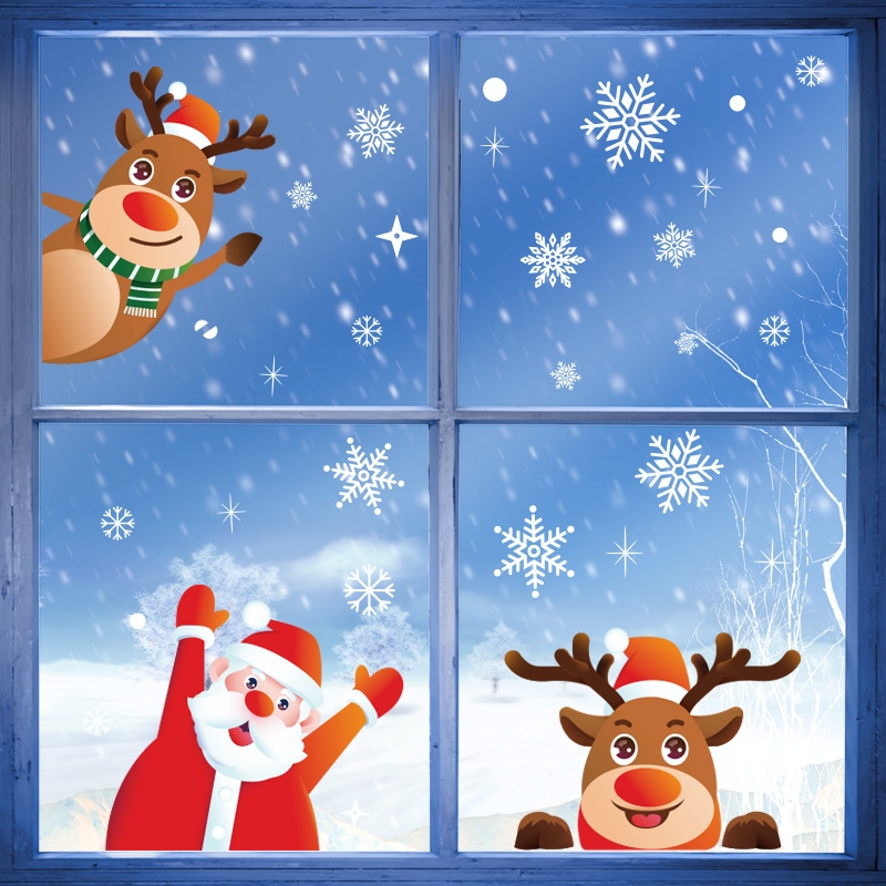 Sticker mural - Noël / Père Noël avec renne