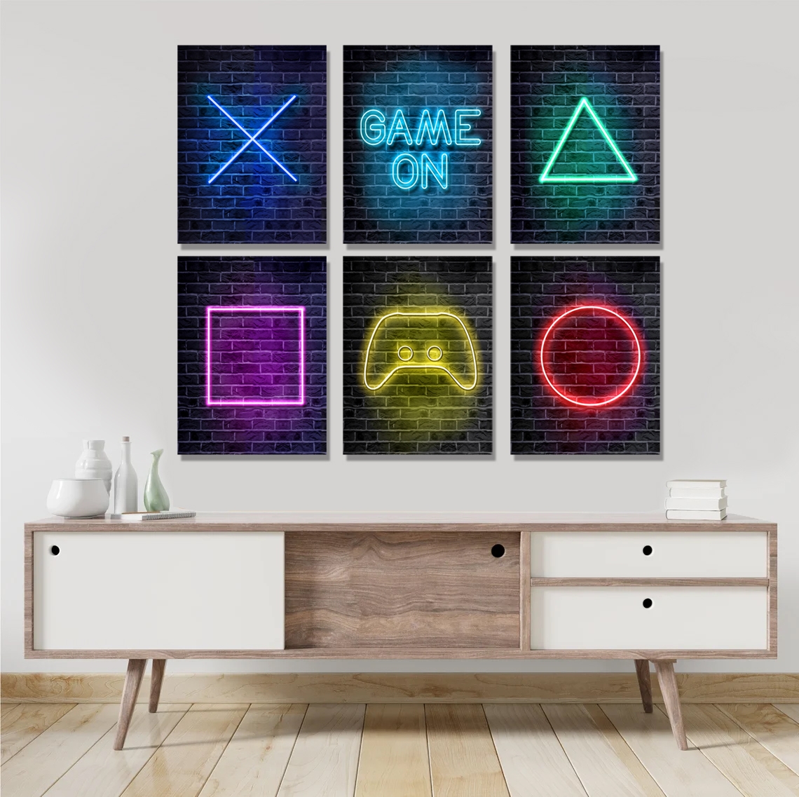 Affiches - Néon / GAME ON / Lot de 6