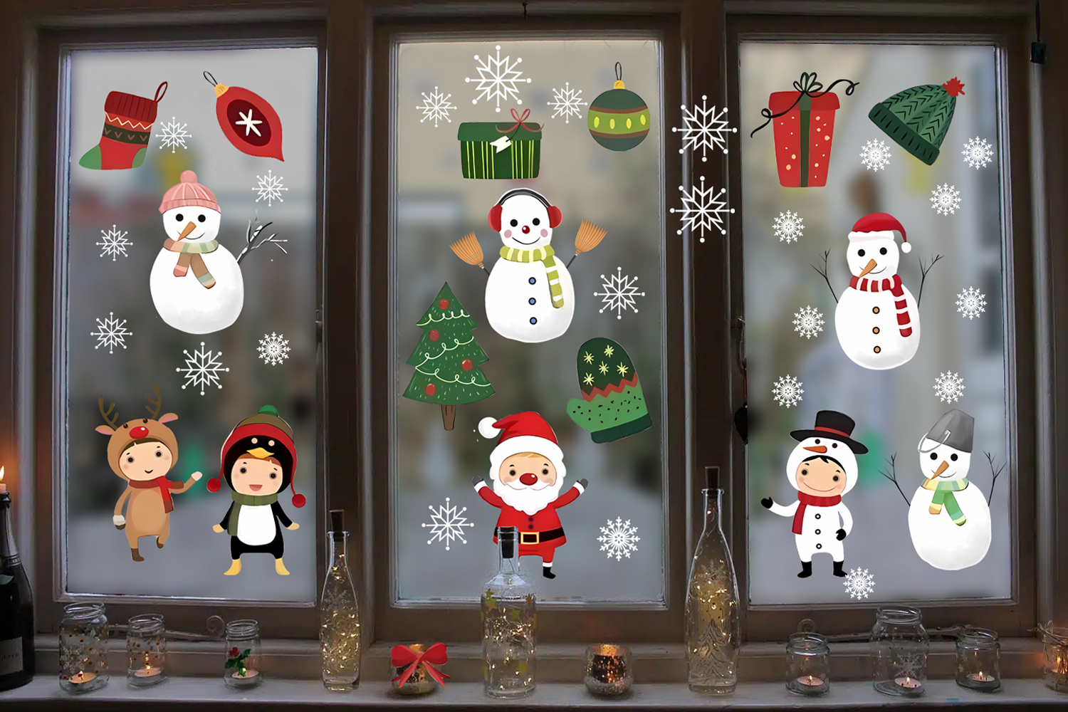 Sticker mural - Noël / Flocons de neige