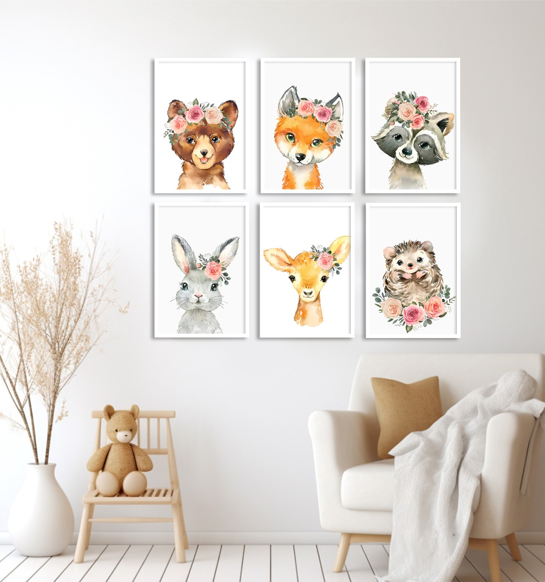 Affiches - Fleurs et Animaux / Lot de 6