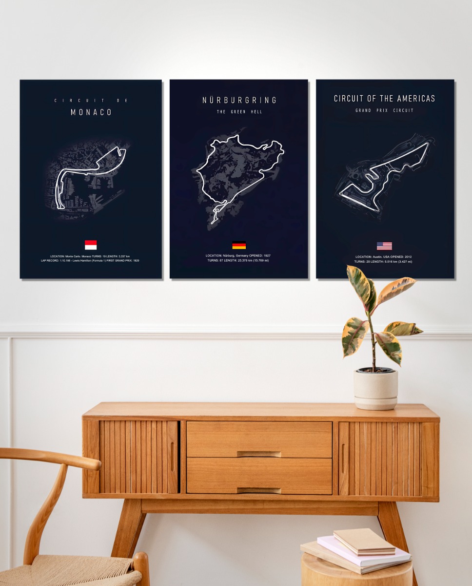 Affiche – MONACO / NURBURGRING / CIRCUIT OF THE AMERICAS