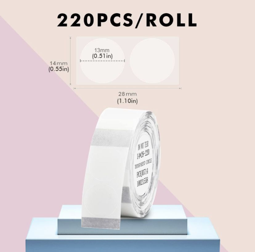 Etiquette Niimbot pour D101/110 / 14 x 28 mm, 220 pcs / Transparent