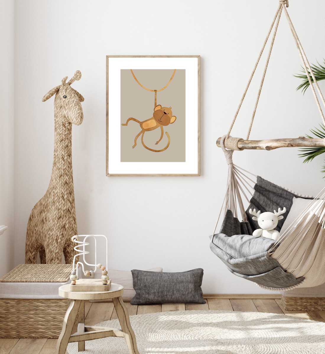 Affiche - Chambre d'enfant nordique / Singe