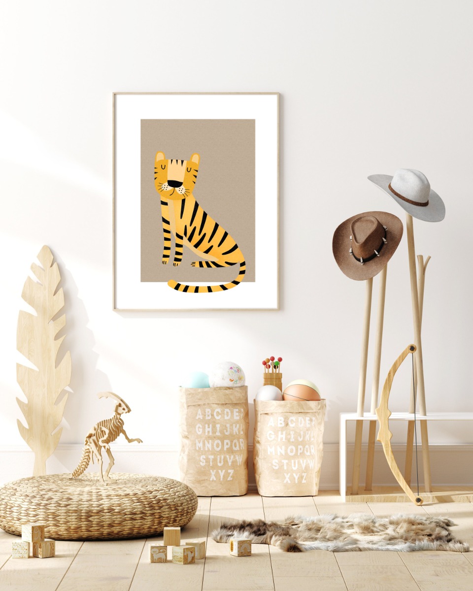 Affiche - Chambre d'enfant nordique / Tigre