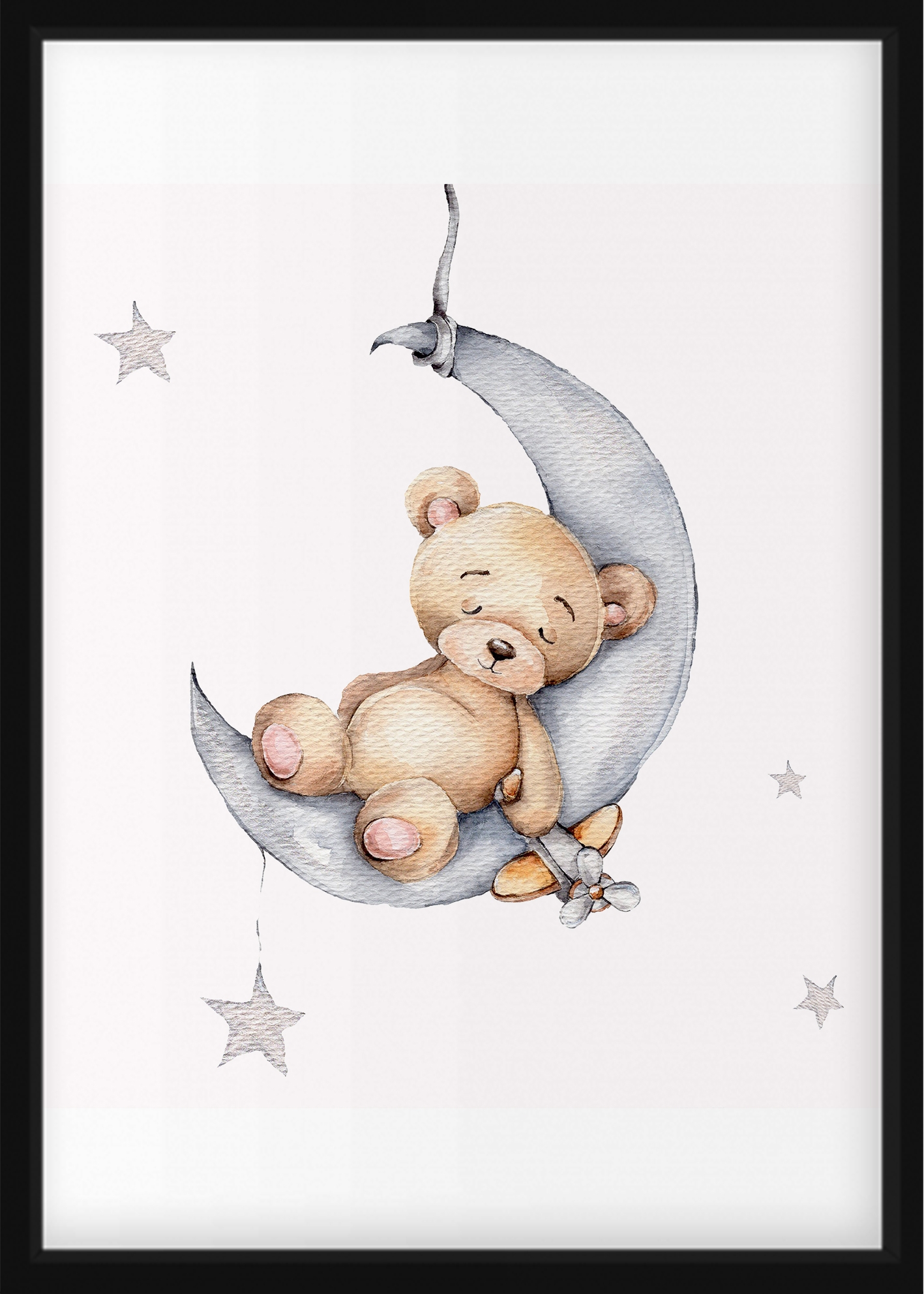 AFFICHE - Ours en peluche endormi