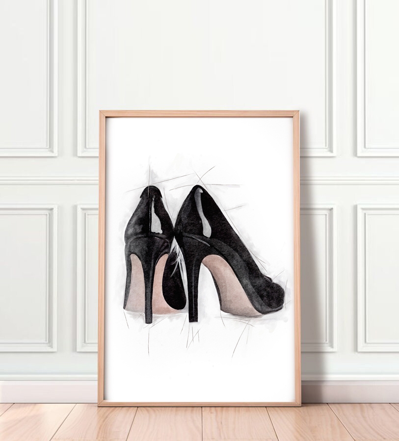 Affiche - Talons hauts noirs / Emballage plat