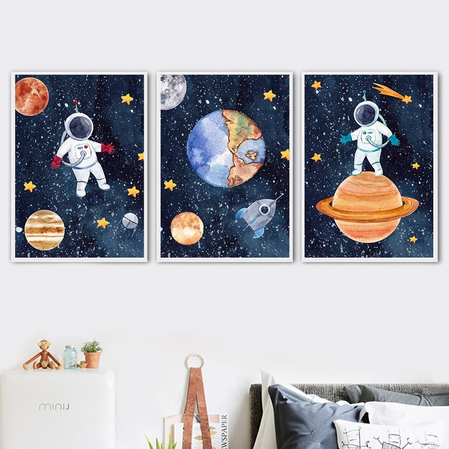 Affiches - Espace et Astronautes / Lot de 3