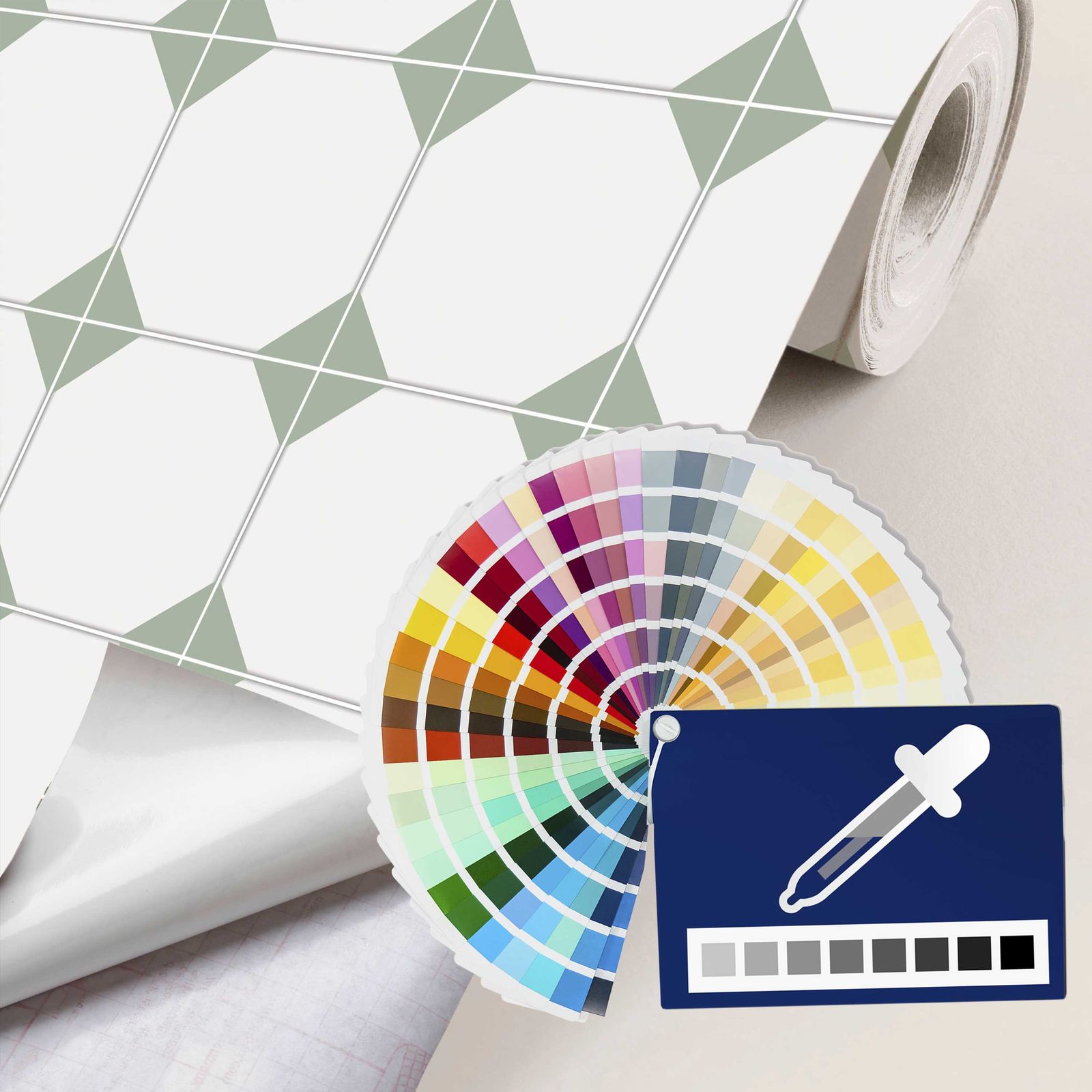 Papier Adhésif - Motif Géométrique / Choisissez votre propre couleur / Décoller et Coller