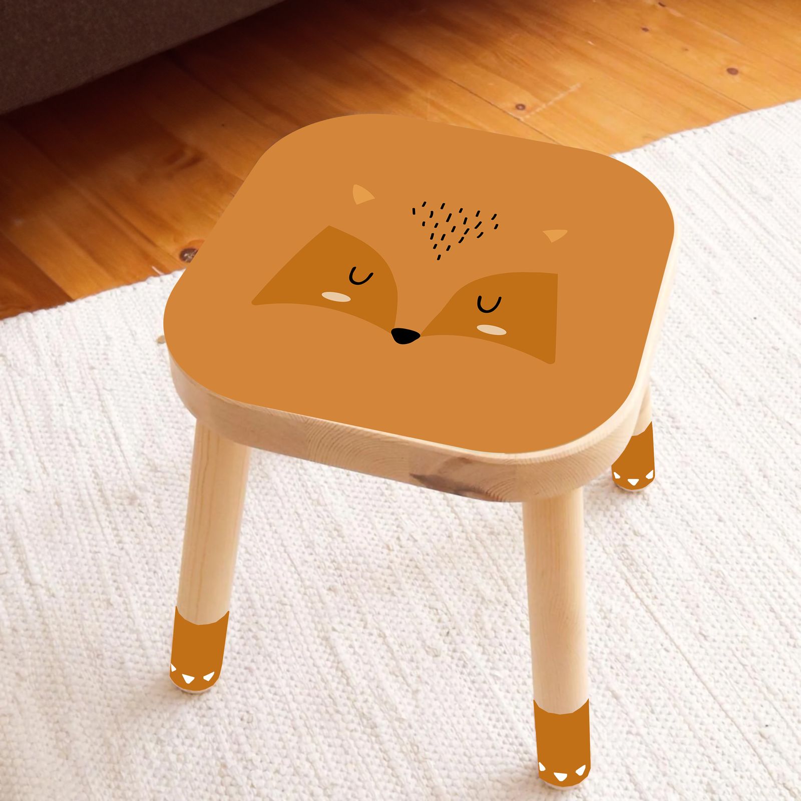 Autocollant Auto-adhésif – Déco Tabouret Flisat / Motif Renard