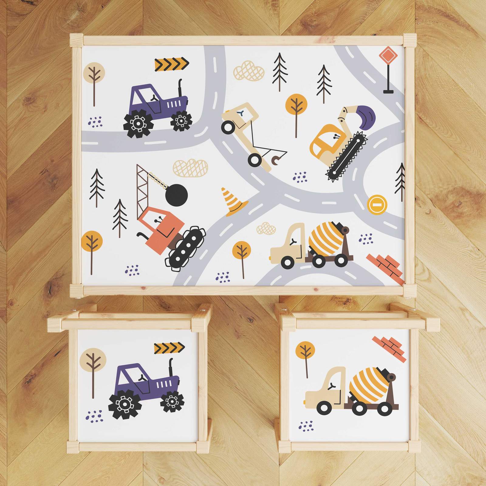 Autocollant Autoadhésif – Décalque Lätt Set Top / Chambre d'Enfants Construction