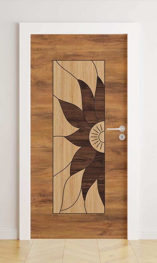 Papier Adhesif - Design Tournesol en Bois / Peler et Coller