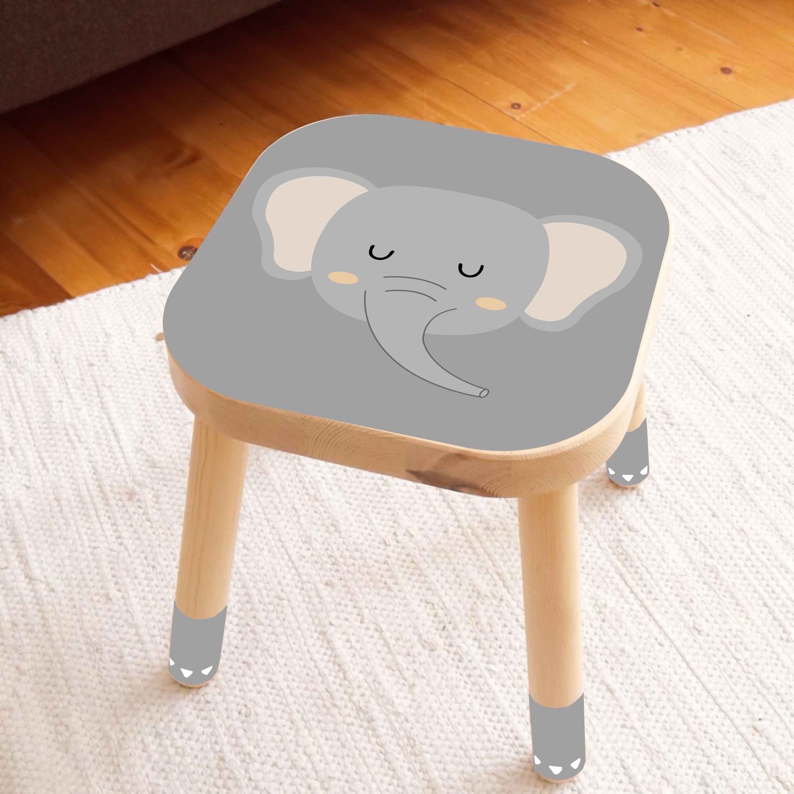 Autocollant Auto-Adhésif – Décalque Tabouret Flisat / Design Éléphant