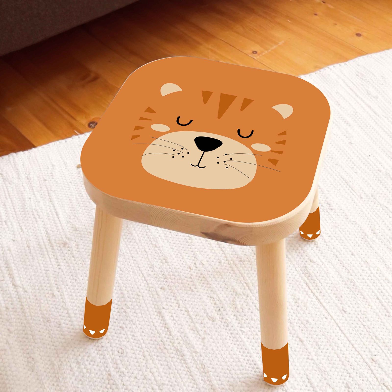 Autocollant Autocollant – Flisat Tabouret Décalcomanie / Visage de Lion Mignon