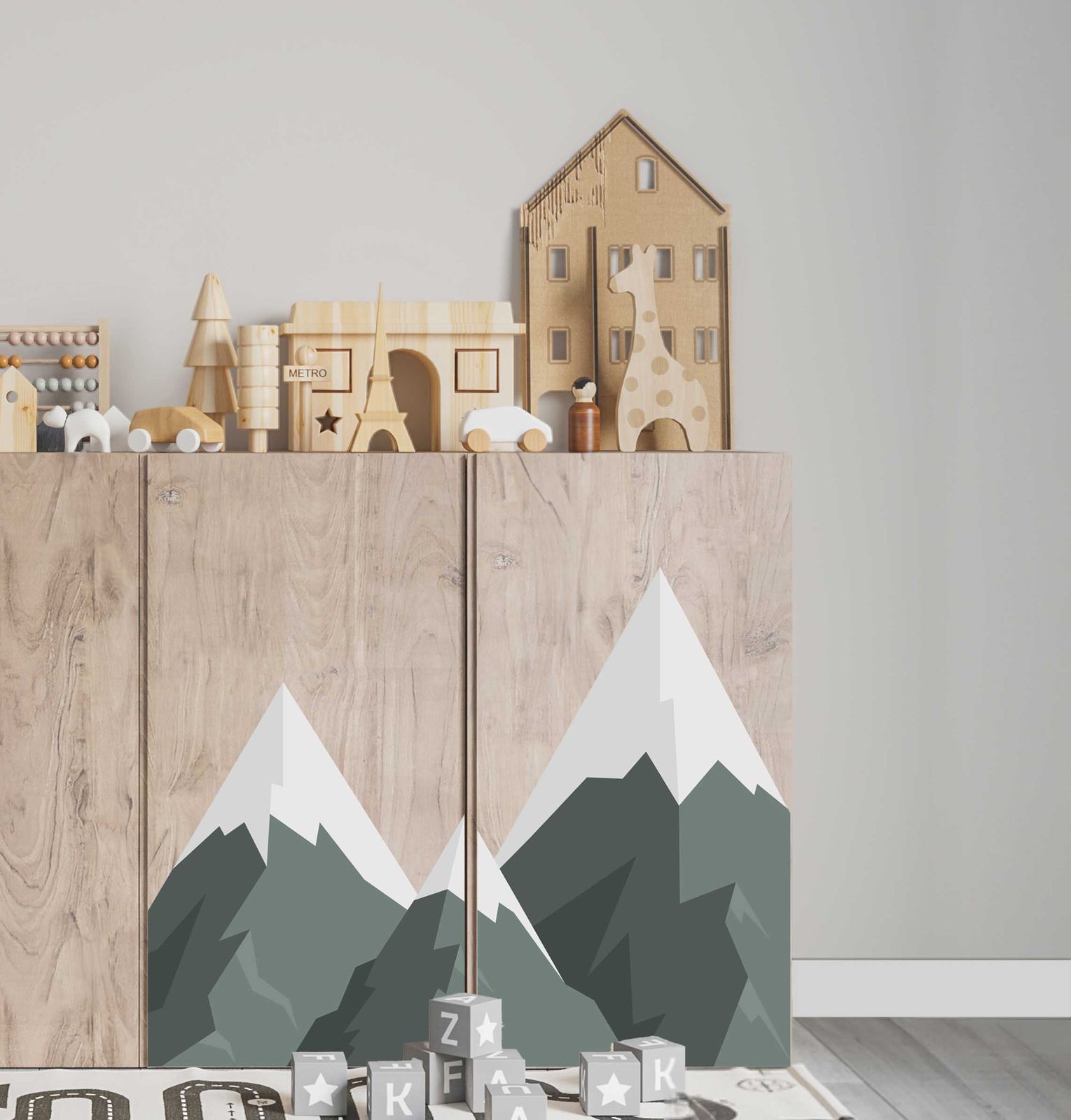 Autocollant Autocollant – Ivar Cabinet Décalque / Motif de Montagne