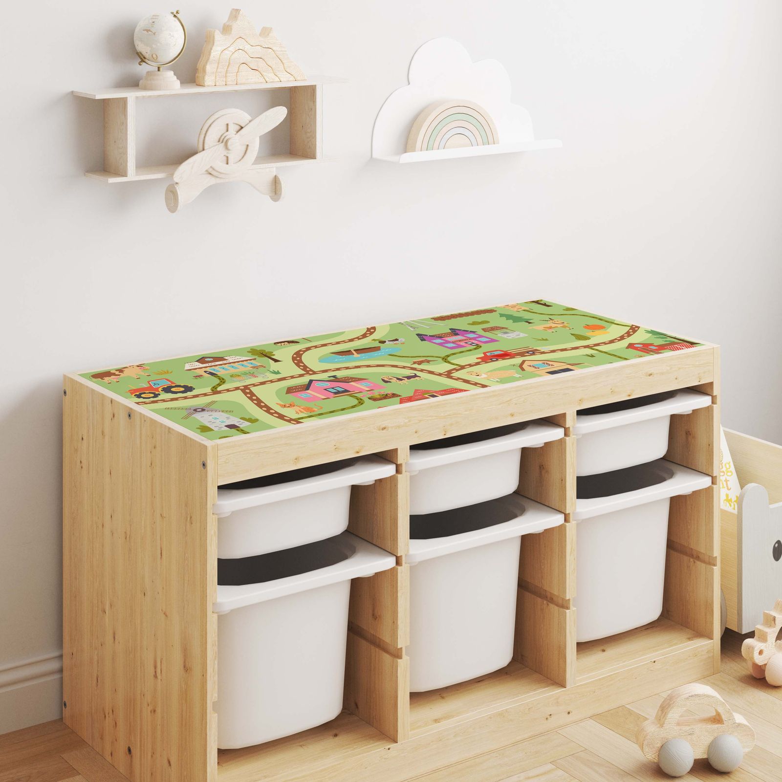 Autocollant Autocollant – Trofast Top Décalcomanie / Tapis de Jeu de Ferme Design