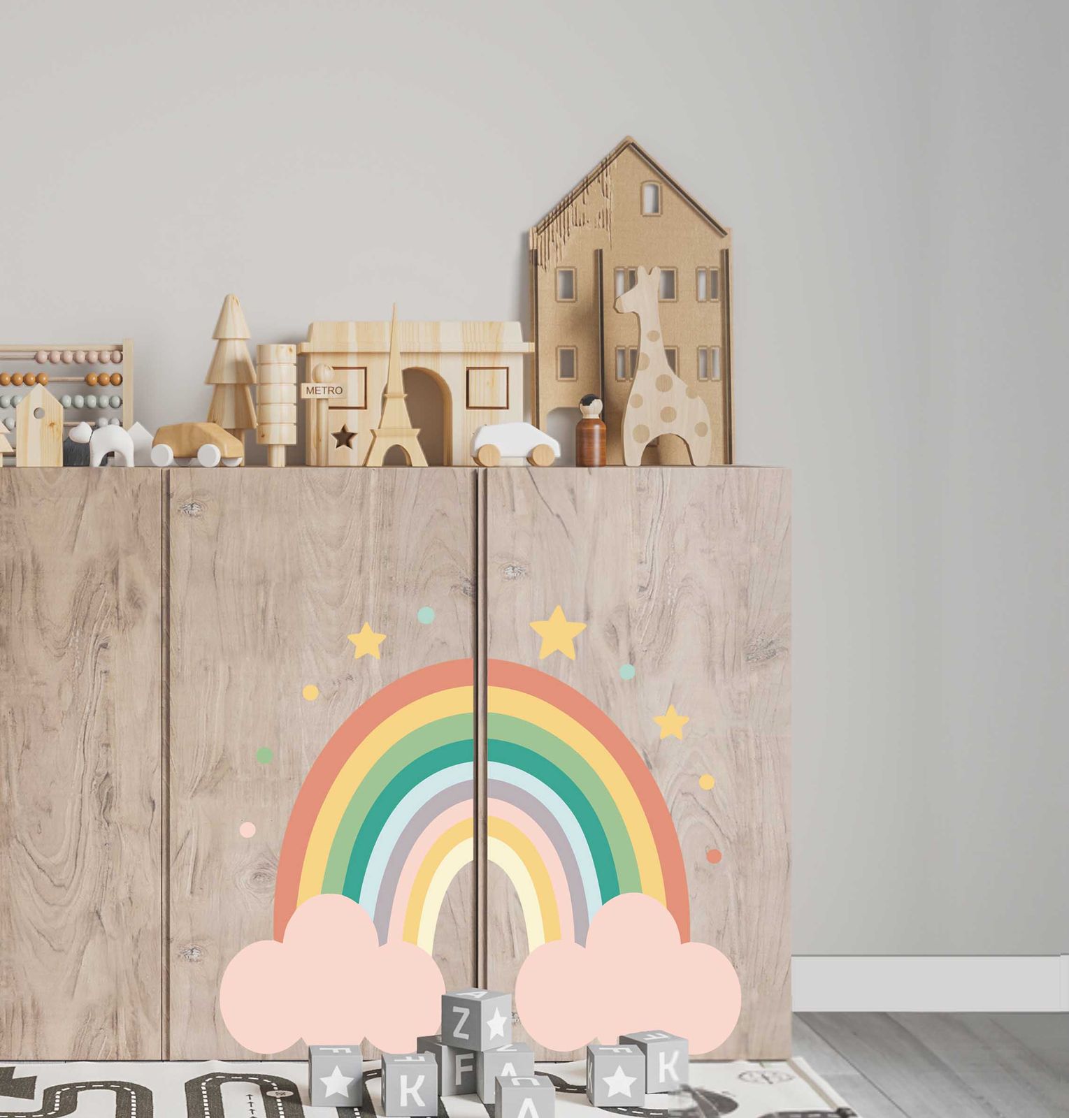 Autocollant Auto-adhésif – Ivar Décalque de Cabinet / Design Arc-en-ciel