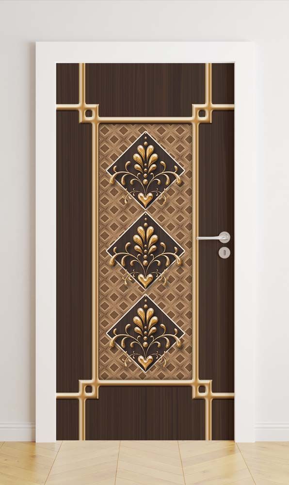 Autocollants de porte - Motif doré élégant / Peel and Stick