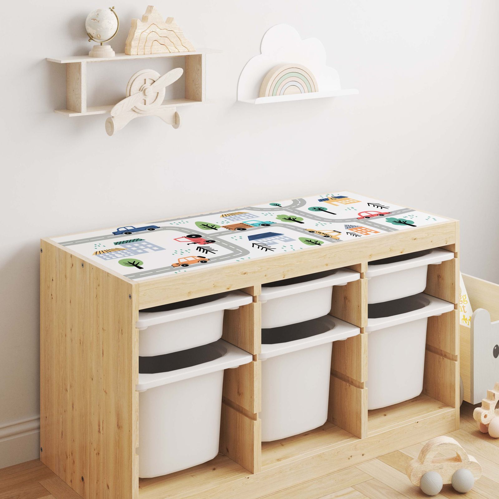Autocollant Autoadhésif – Trofast Top Sticker / Carte Routière pour Enfants
