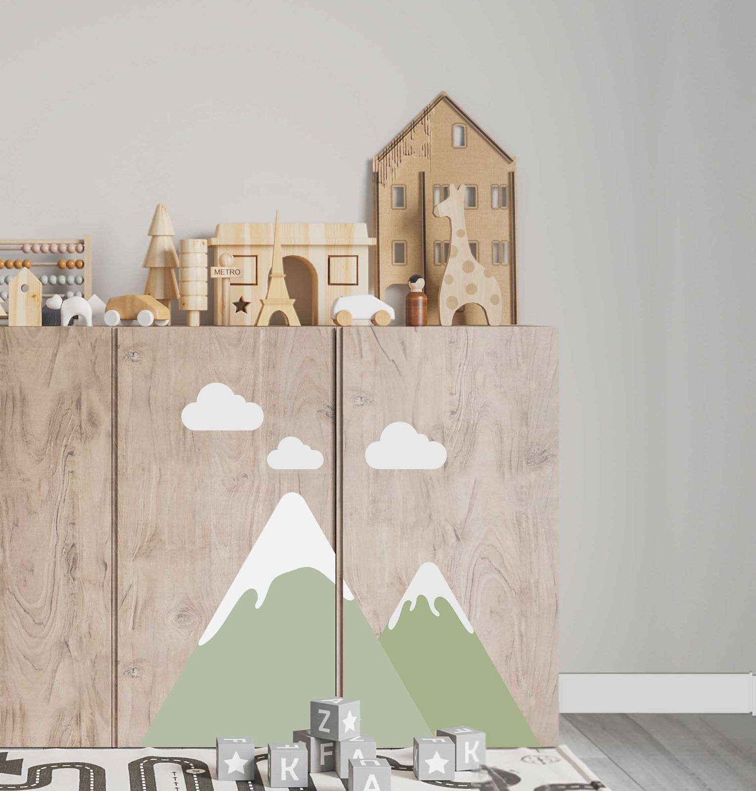 Autocollant Autoadhésif – Décalcomanie Ivar Armoire / Scène de Montagnes