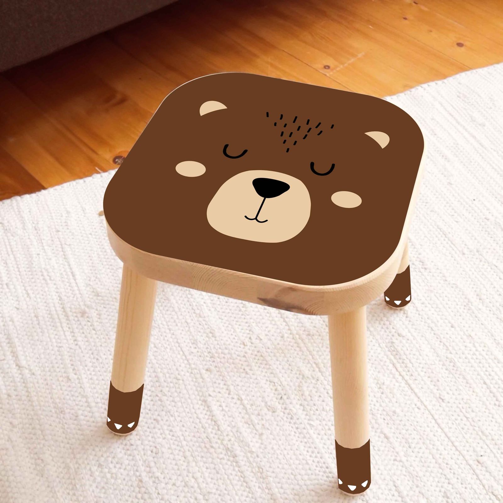 Autocollant Adhésif – Décalcomanie Tabouret Flisat / Motif Ours