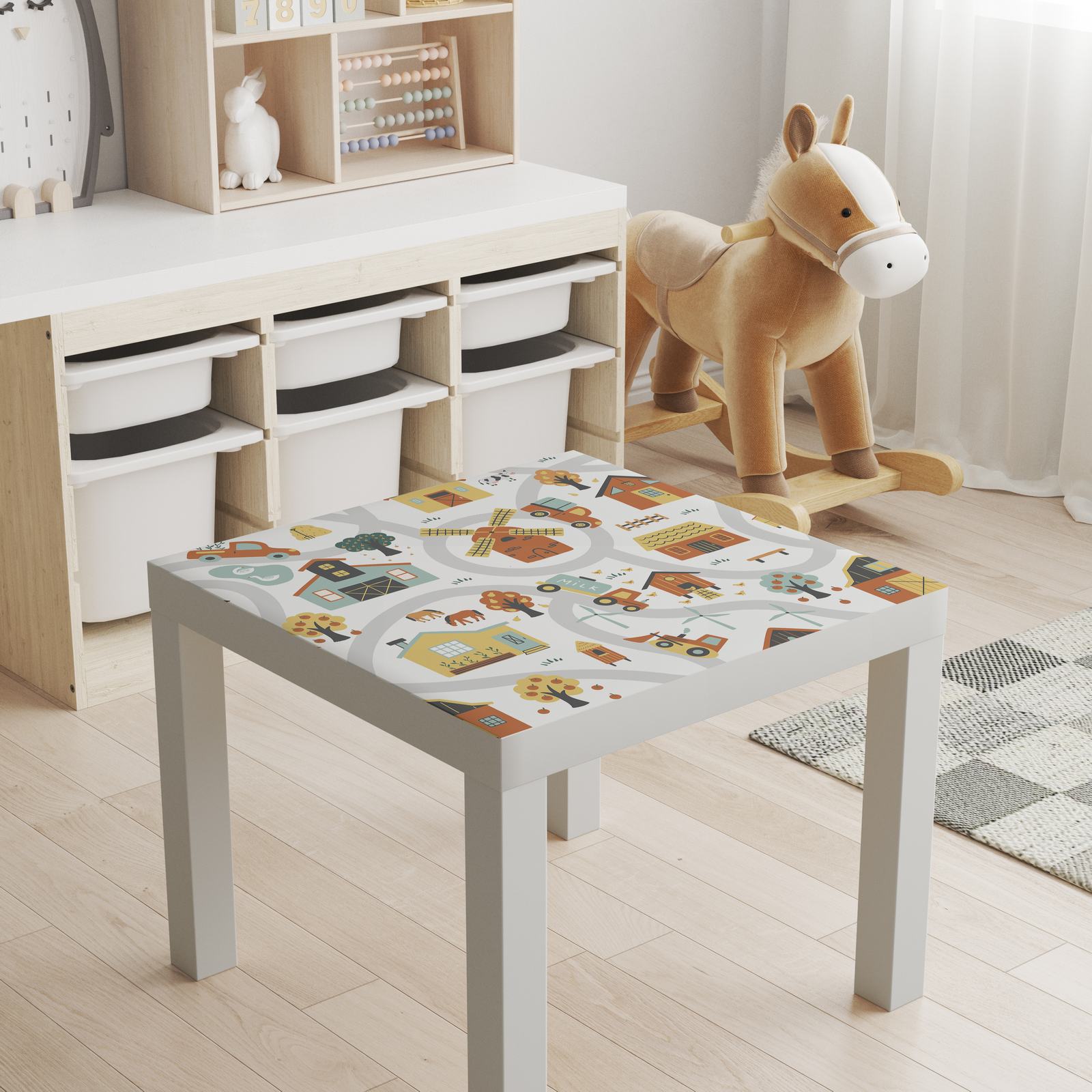 Autocollant Auto-Adhésif – Décalque Plateau de Table Lack / Graphiques Ferme