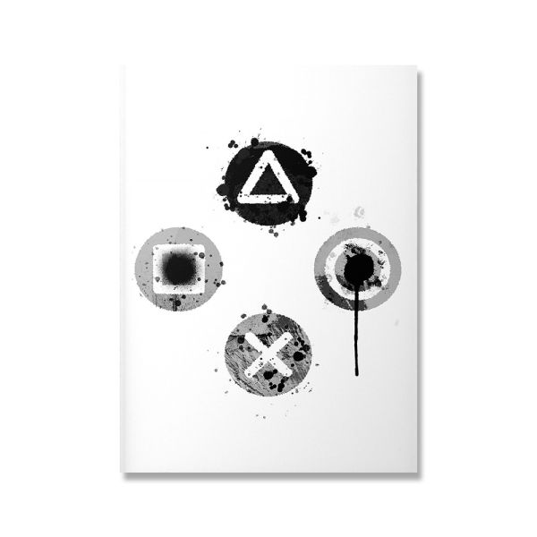 Affiche Symboles de jeux / Noir et blanc