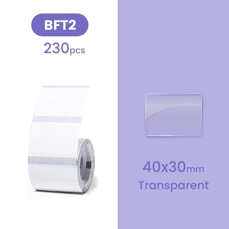 Etiquette NIIMBOT pour B21 / B1s 40x30 mm 230 pcs / Transparent