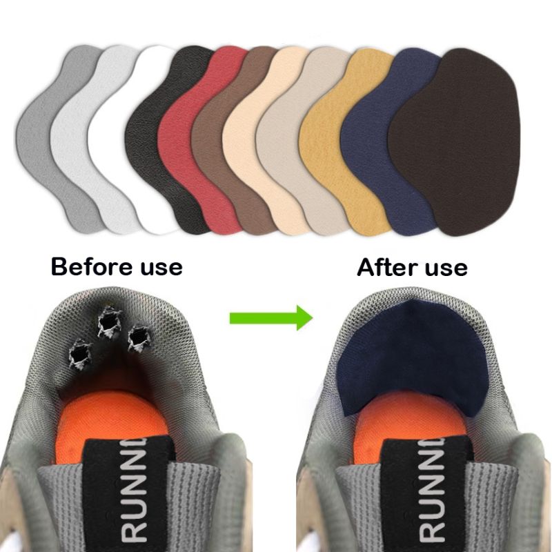 Kit De Réparation Chaussures - 12 Patches Supérieurs + 6 Patches Côtés, Auto-adhésifs, Noir, Tailles Variables