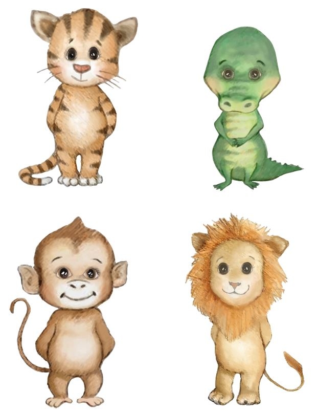 Sticker mural - Amis de la jungle