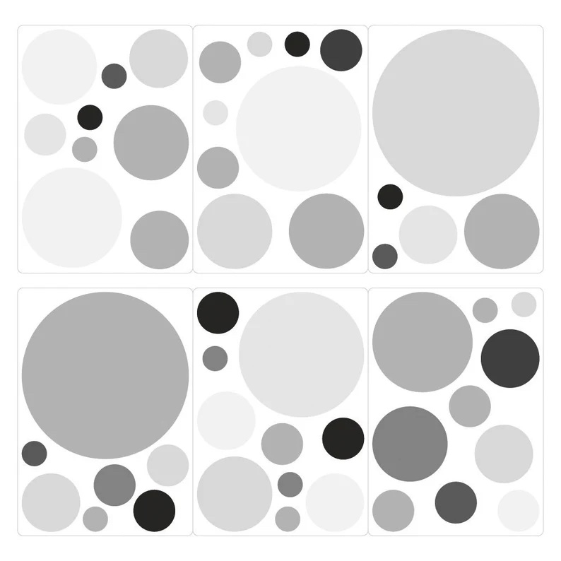 Sticker mural - Pois / Gris pierre