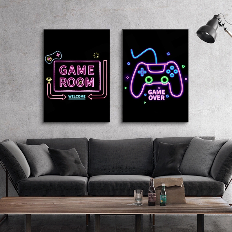 Affiches - GAME ROOM / Neon / Lot de 2