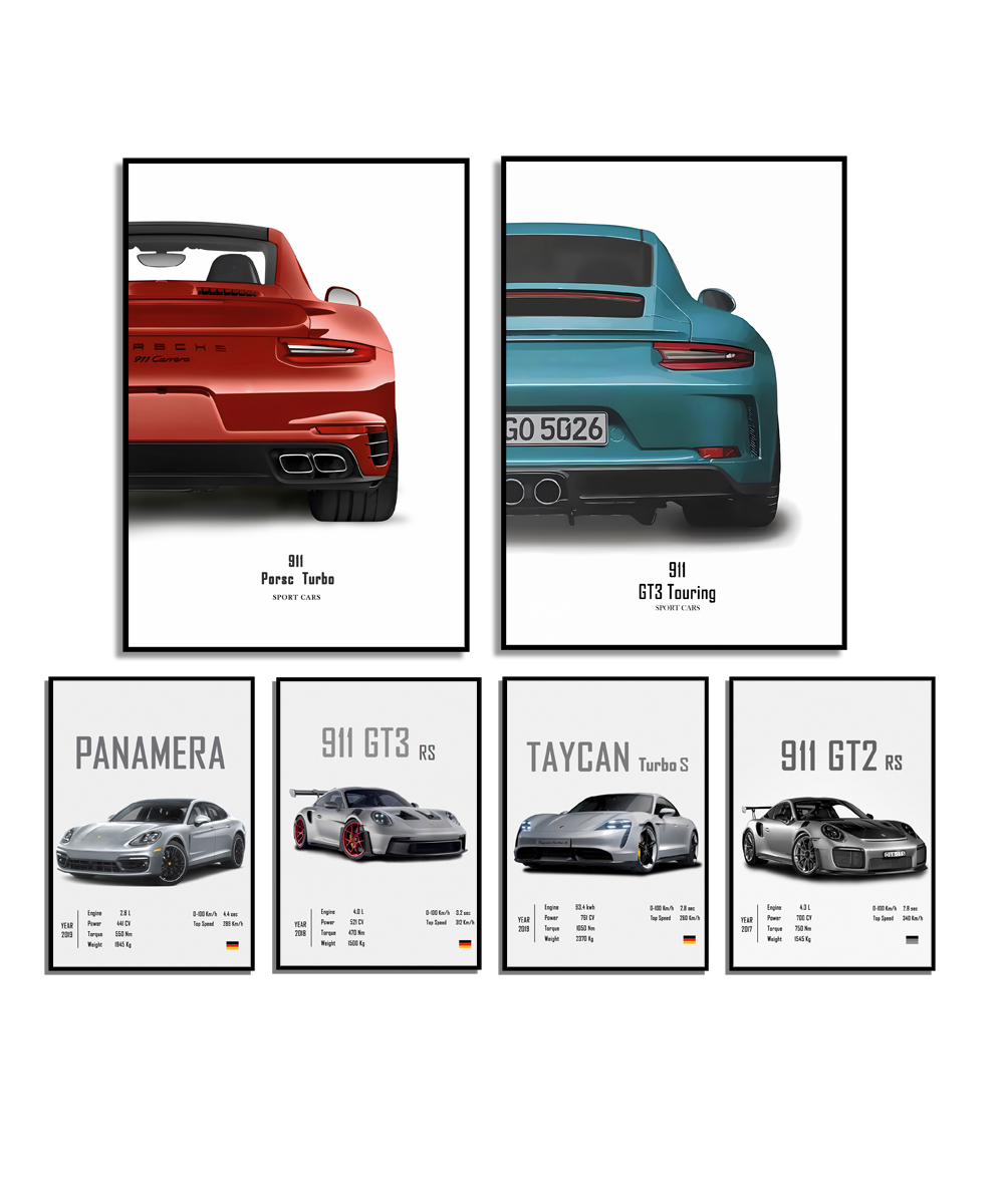 Affiche – Icônes Porsche – La collection ultime / Ensemble de 6