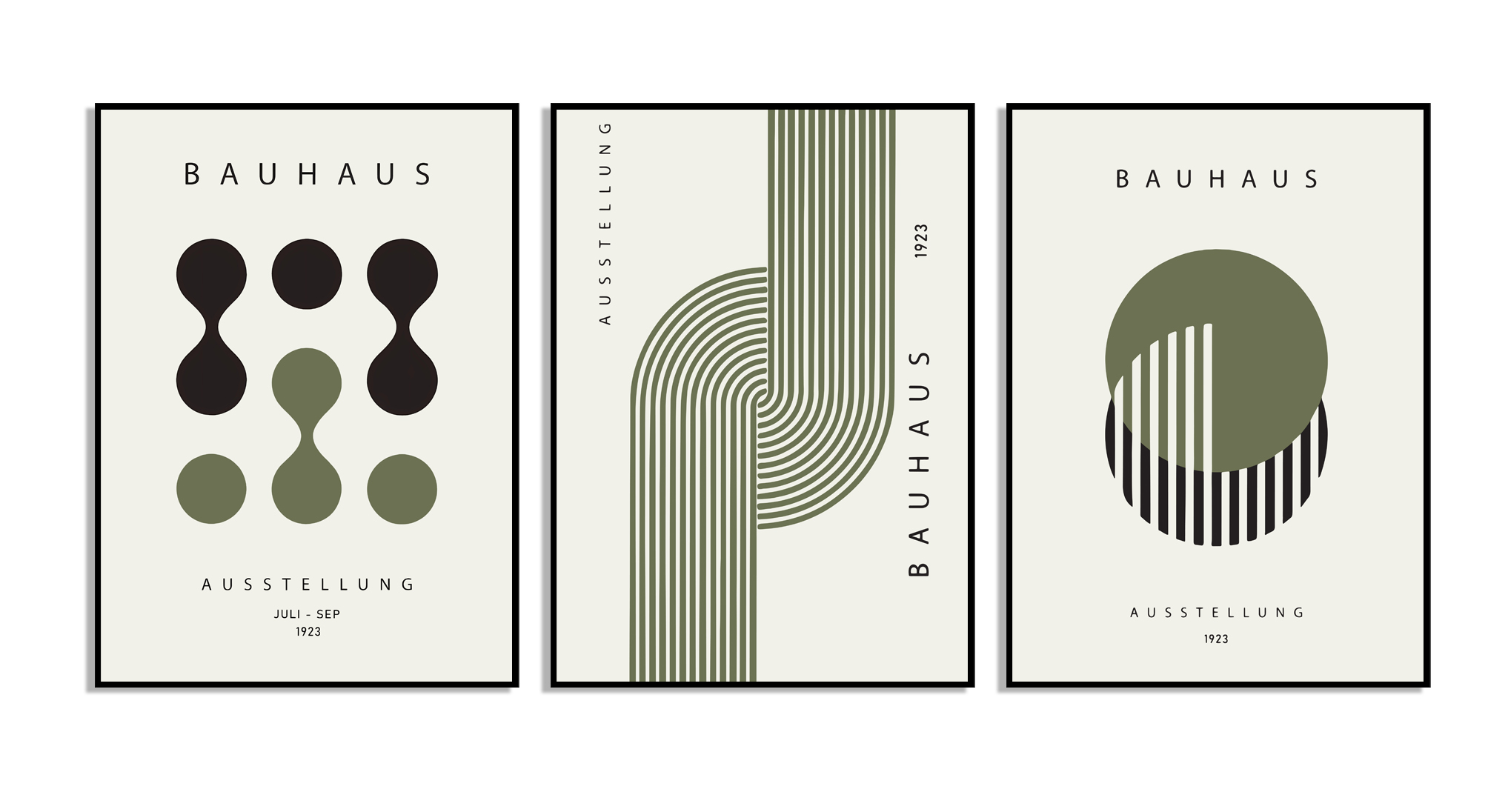 Poster Murale d'Art Bauhaus - Ensemble de 3