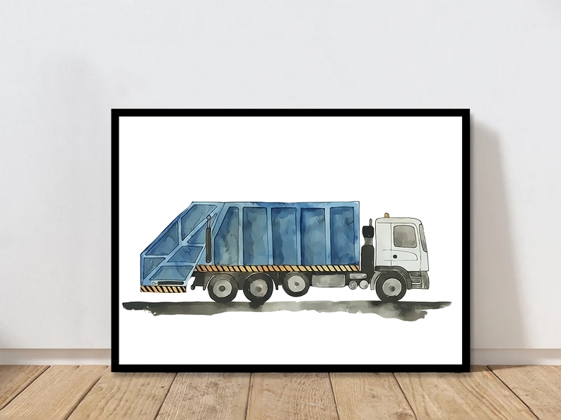Affiche - Camion poubelle