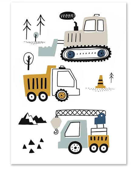 Affiche - Véhicules de construction
