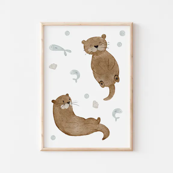 Affiche - Loutre au poisson