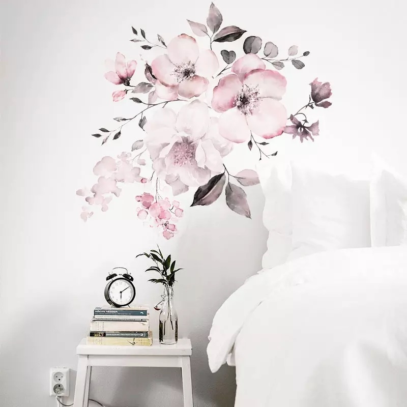 Sticker Mural - Fleurs roses