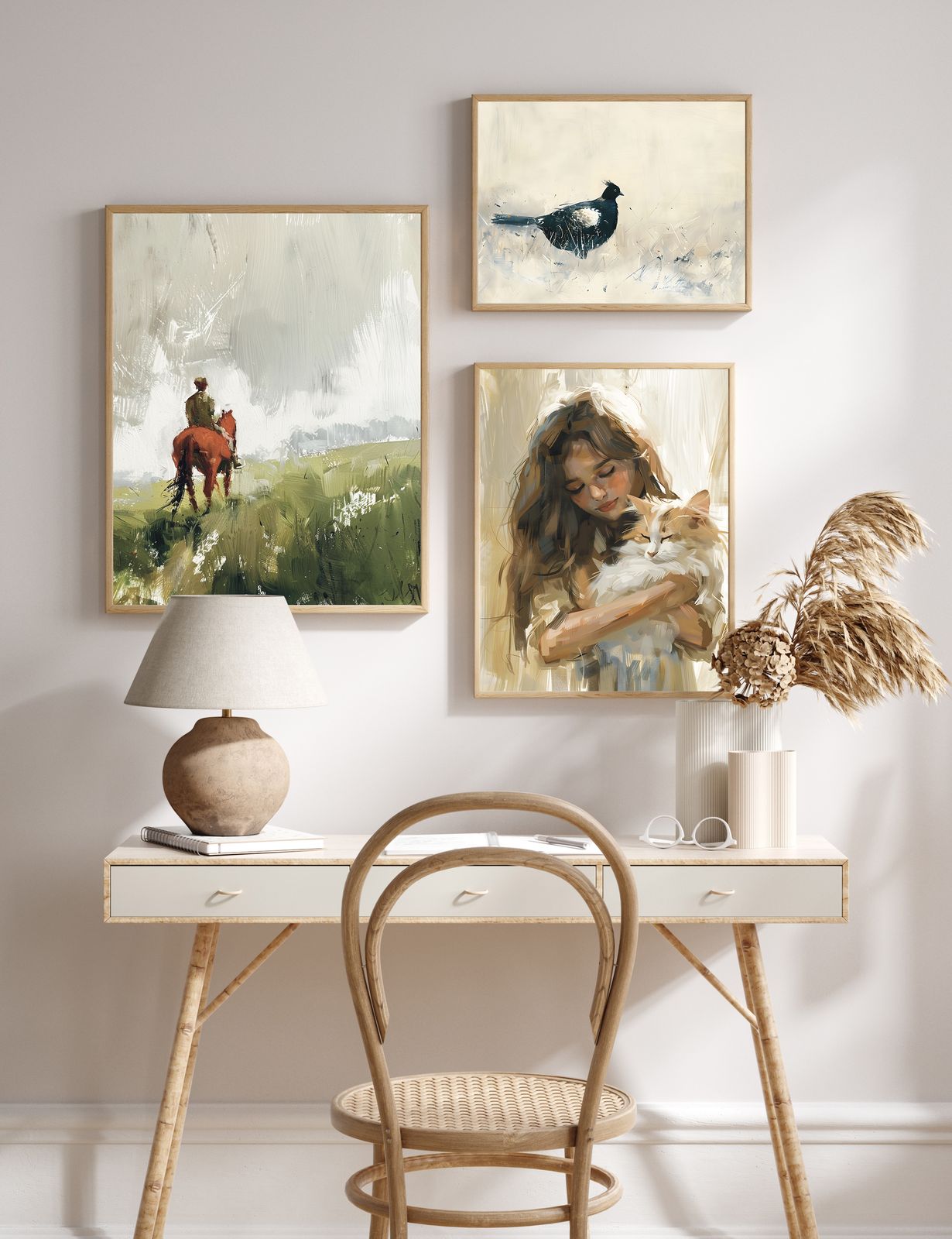 Affiche - Fille et Art de la Nature / Ensemble de 3