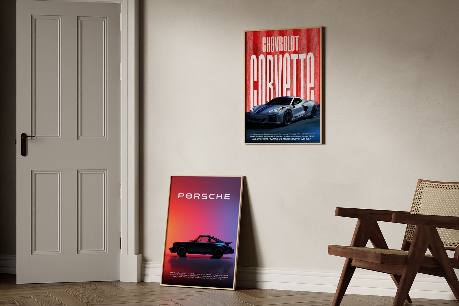 Affiche - Chevrolet et Porsche / Ensemble de 2