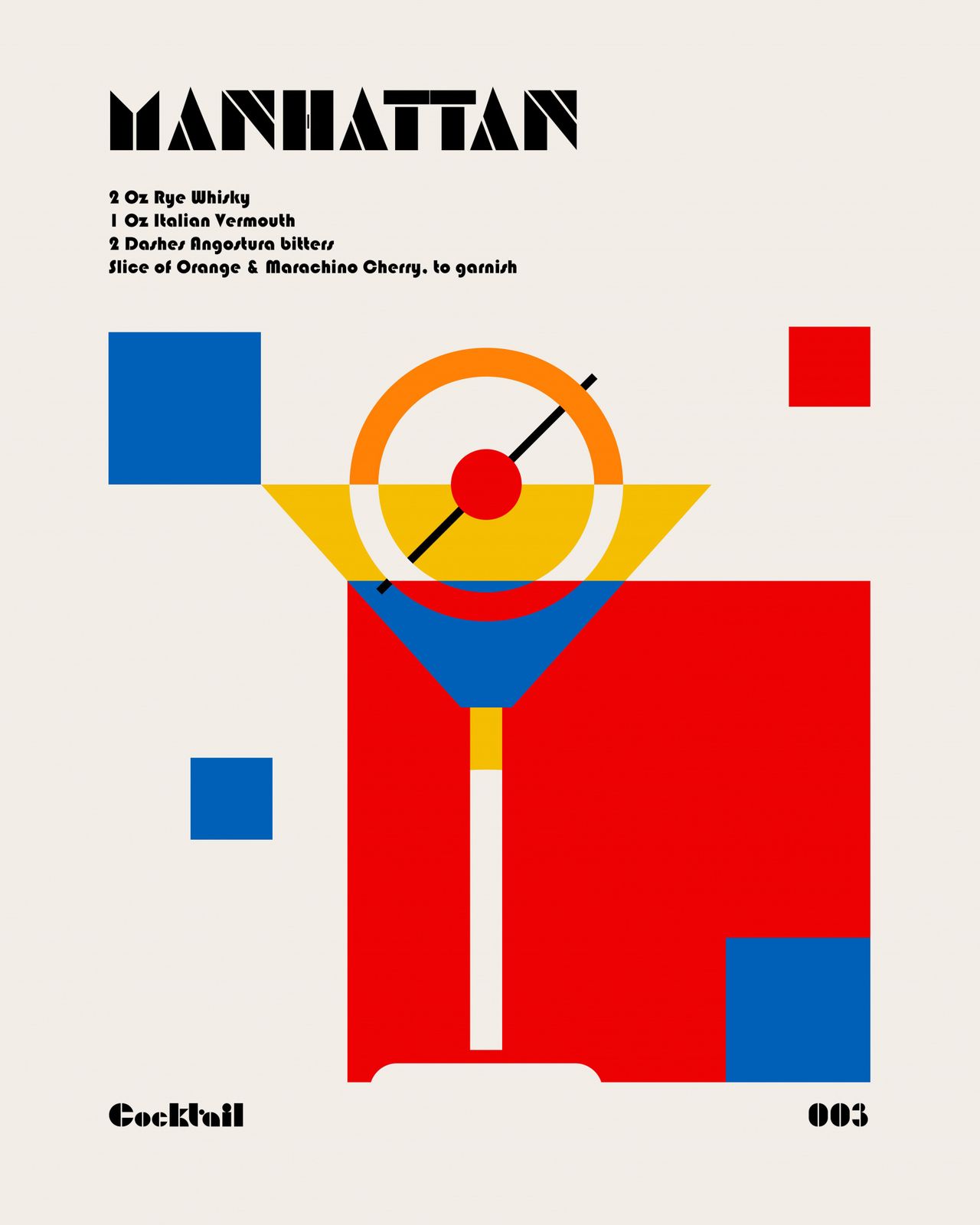 Affiche - Manhattan Cocktail