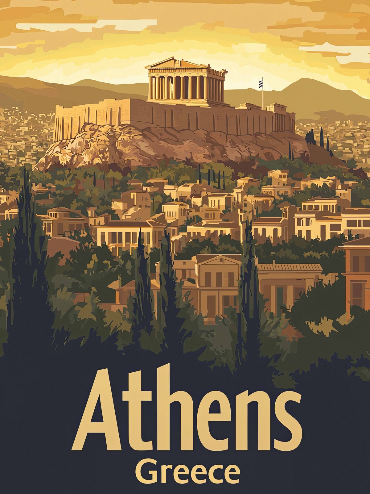 Affiche - Athènes Grèce