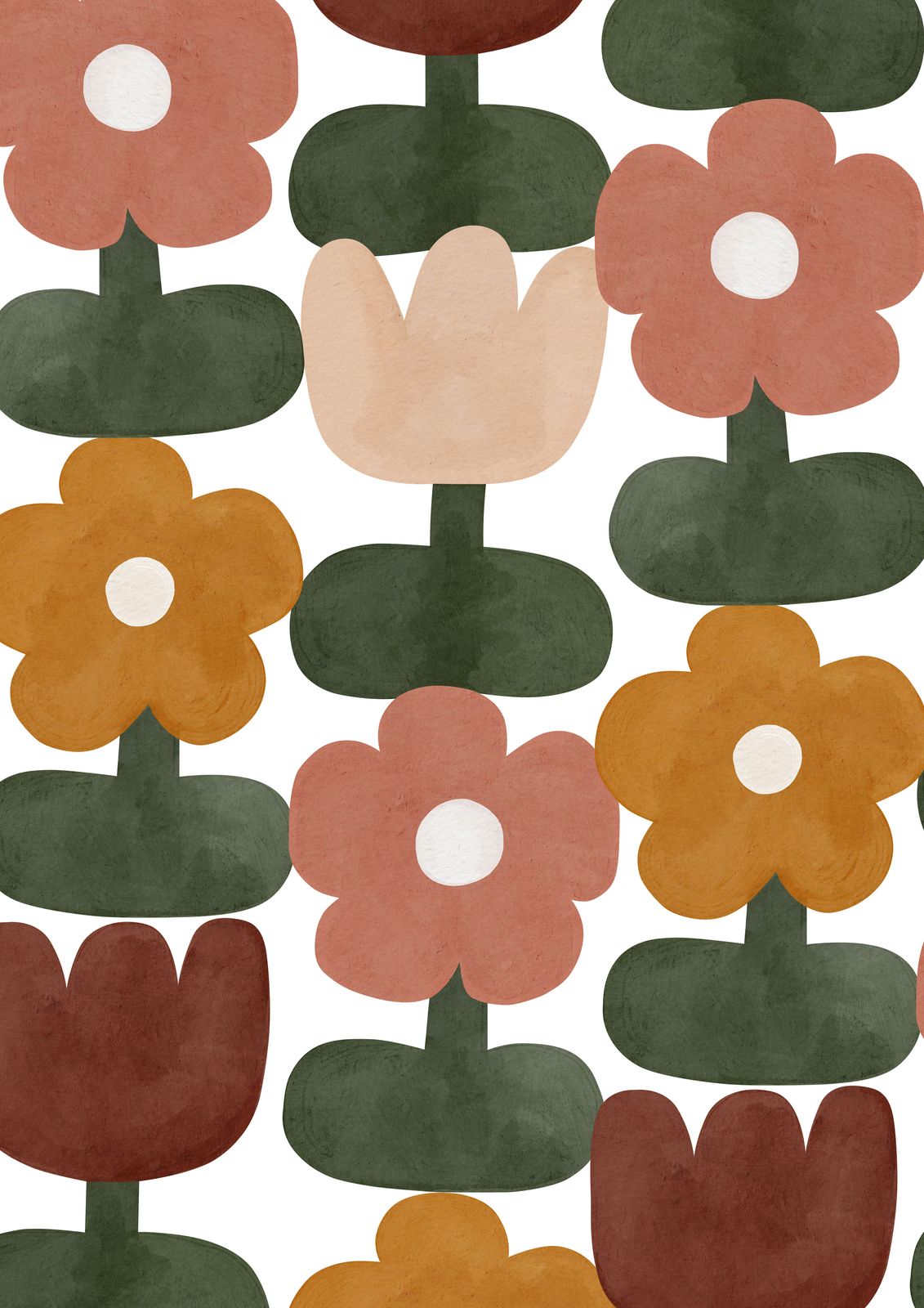 Affiche - Design Rétro Floral