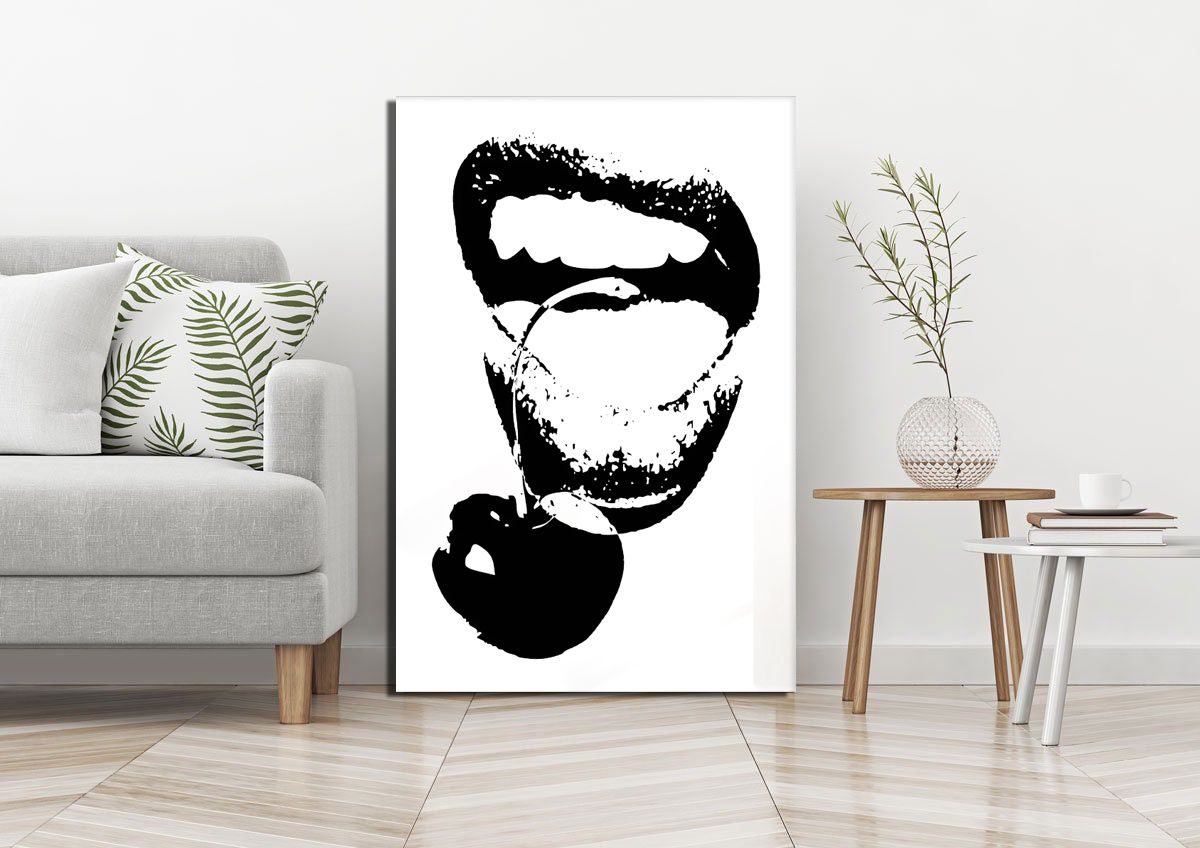 Affiche Noir et Blanc Lèvres Cerises