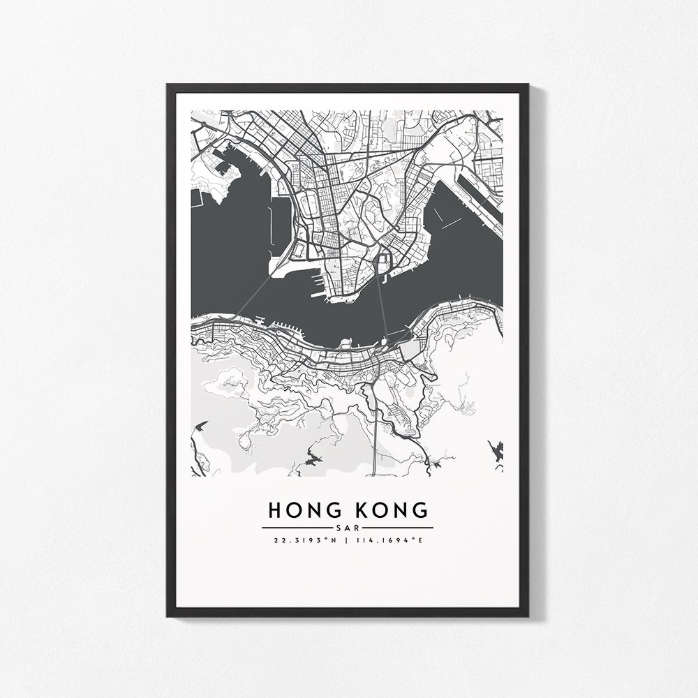 Affiche - Carte de Hong Kong