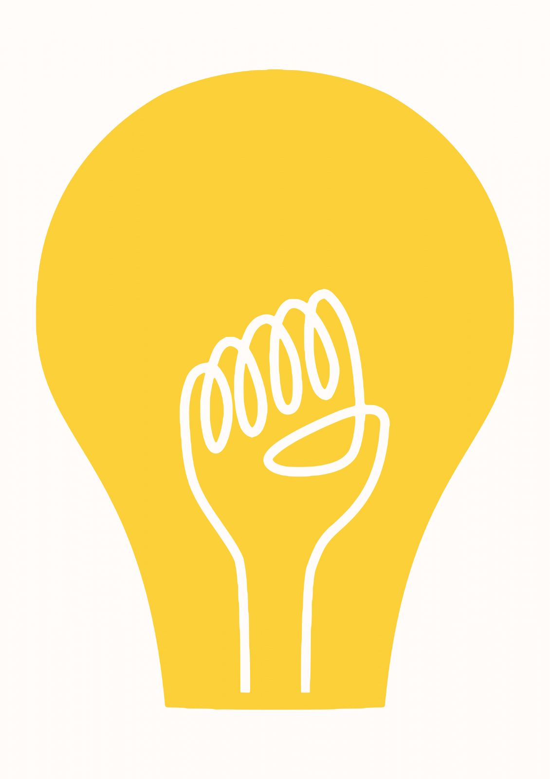 Affiche - Poing Ampoule Jaune